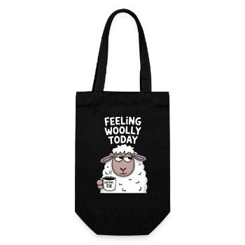 Feeling Woolly today - Geschenkbeutel für Flaschen - Schwarz - Vorne
