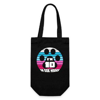 J’ai 10 ans en années de chien - Sac à bouteille - noir - Devant