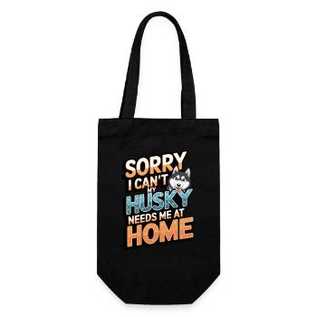 I cant my Husky needs me at home - Geschenkbeutel für Flaschen - Schwarz - Vorne