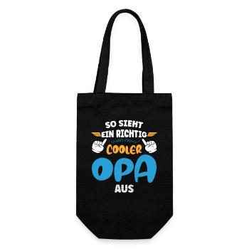 So sieht ein richtig cooler Opa aus - Geschenkbeutel für Flaschen - Schwarz - Vorne