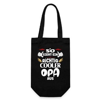 So sieht ein richtig cooler Opa aus - Geschenkbeutel für Flaschen - Schwarz - Vorne