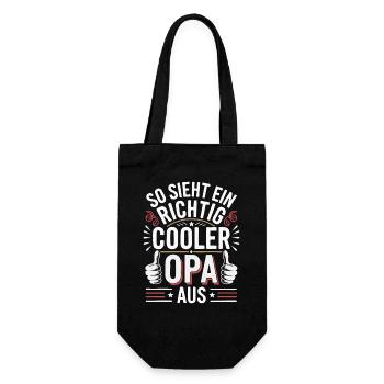 So sieht ein richtig cooler Opa aus - Geschenkbeutel für Flaschen - Schwarz - Vorne