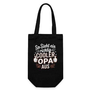 So sieht ein richtig cooler Opa aus - Geschenkbeutel für Flaschen - Schwarz - Vorne