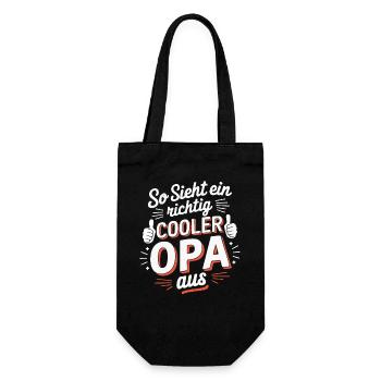 So sieht ein richtig cooler Opa aus - Geschenkbeutel für Flaschen - Schwarz - Vorne