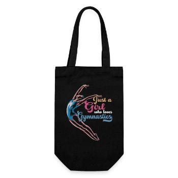 Just a girl who loves gymnastics - Geschenkbeutel für Flaschen - Schwarz - Vorne