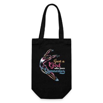 Just a girl who loves gymnastics - Geschenkbeutel für Flaschen - Schwarz - Vorne