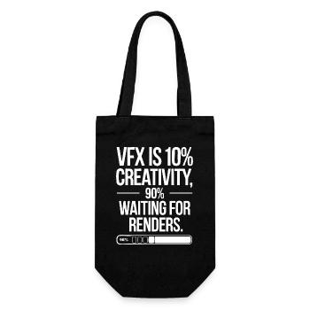 VFX is 10% creativity and 90% waiting for render - Geschenkbeutel für Flaschen - Schwarz - Vorne