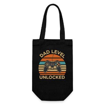 Dad level unlocked - Geschenkbeutel für Flaschen - Schwarz - Vorne