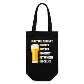 5G ist die Zukunft Bier - Geschenkbeutel für Flaschen - Schwarz - Vorne
