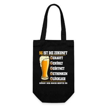 5G ist die Zukunft Bier - Geschenkbeutel für Flaschen - Schwarz - Vorne