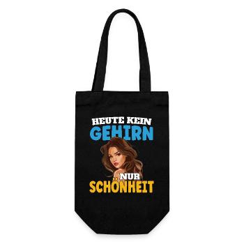 Heute kein Gehirn nur Schönheit - Geschenkbeutel für Flaschen - Schwarz - Vorne
