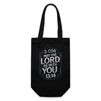 May the lord be with you - Gift Bag for Bottles - black - Front