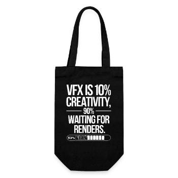 VFX is 10% creativity and 90% waiting for render - Geschenkbeutel für Flaschen - Schwarz - Vorne