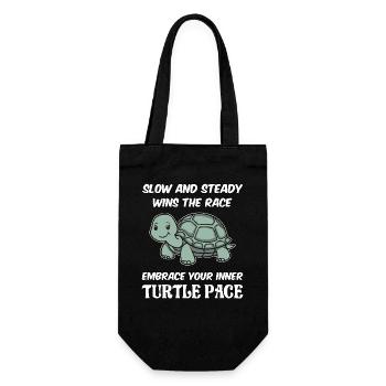 Lent et régulier gagne la course, adopte le rythme de la tortue - Sac à bouteille - noir - Devant