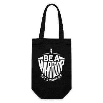Be a warrior, not a worrier inspirierender Spruch - Geschenkbeutel für Flaschen - Schwarz - Vorne