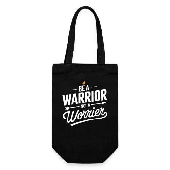 Soyez un guerrier, pas un dicton inspirant inquiet - Sac à bouteille - noir - Devant