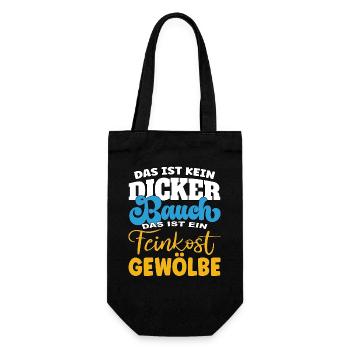 Das ist kein Bauch, das ist ein Feinkostgewölbe - Geschenkbeutel für Flaschen - Schwarz - Vorne