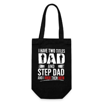 2 Titles: Father and Stepfather and Rock Both - Gift Bag for Bottles - black - Front