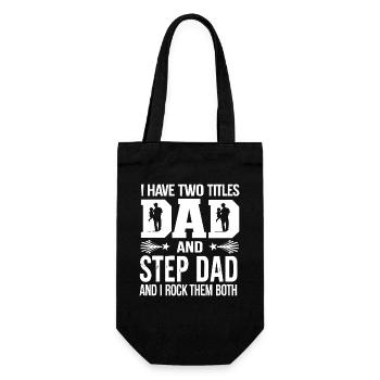 2 Titles: Father and Stepfather and Rock Both - Gift Bag for Bottles - black - Front