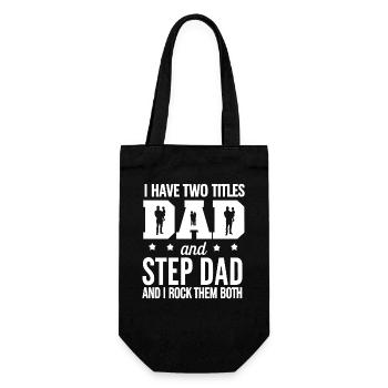 2 Titles: Father and Stepfather and Rock Both - Gift Bag for Bottles - black - Front