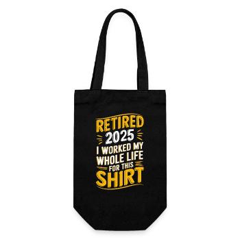 Retired 2025 - Finally Retired - Gift Bag for Bottles - black - Front