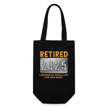 Retired 2025 - Finally Retired - Gift Bag for Bottles - black - Front