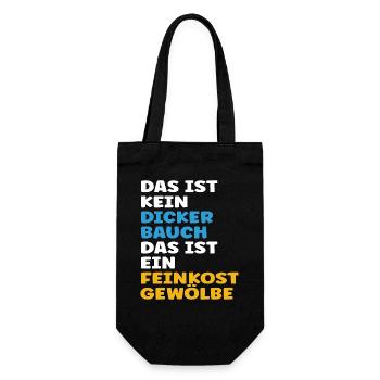 This is not a belly, this is a delicatessen vault - Gift Bag for Bottles - black - Front