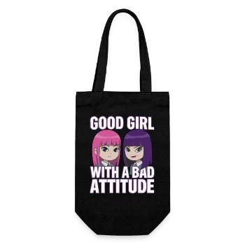 Une bonne fille avec une mauvaise attitude - Sac à bouteille - noir - Devant
