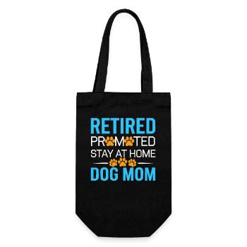 Hunde Mama Rente - stay at home dog mom - Geschenkbeutel für Flaschen - Schwarz - Vorne
