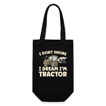 Nicht Schnarchen, Träume ich bin Traktor - Geschenkbeutel für Flaschen - Schwarz - Vorne