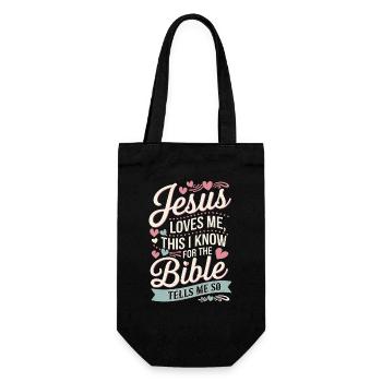 Jesus loves me this I know for the bible - Geschenkbeutel für Flaschen - Schwarz - Vorne