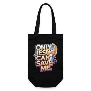 Only Jesus can save me christliches Design - Geschenkbeutel für Flaschen - Schwarz - Vorne