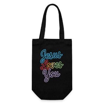 Jésus vous aime ! - Sac à bouteille - noir - Devant