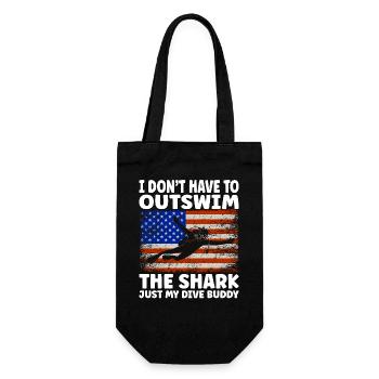 Plongée sous-marine amusante – Citation de Outswim the Shark - Sac à bouteille - noir - Devant