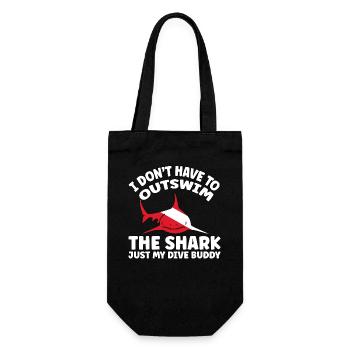 Plongée sous-marine amusante – Citation de Outswim the Shark - Sac à bouteille - noir - Devant