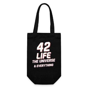 Life Universe Everything 42 answers - Gift Bag for Bottles - black - Front