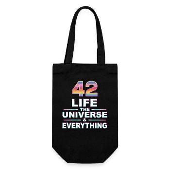 Life Universe Everything 42 answers - Gift Bag for Bottles - black - Front