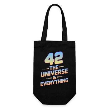 Life Universe Everything 42 Antwort - Geschenkbeutel für Flaschen - Schwarz - Vorne