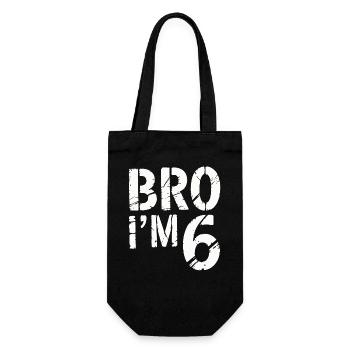 Frère, j’ai 6 ans – Design d’anniversaire cool - Sac à bouteille - noir - Devant