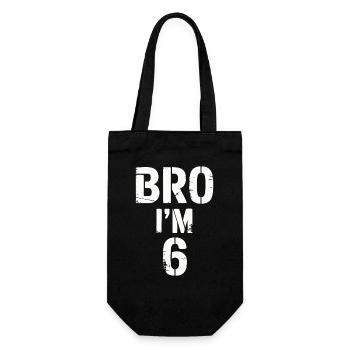 Frère, j’ai 6 ans – Design d’anniversaire cool - Sac à bouteille - noir - Devant