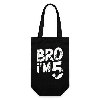 Bro, ich bin 5 – Coole Geburtstags-Design - Geschenkbeutel für Flaschen - Schwarz - Vorne