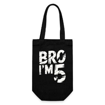 Bro, ich bin 5 – Coole Geburtstags-Design - Geschenkbeutel für Flaschen - Schwarz - Vorne