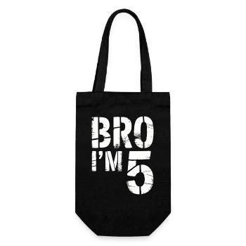 Bro, ich bin 5 – Coole Geburtstags-Design - Geschenkbeutel für Flaschen - Schwarz - Vorne