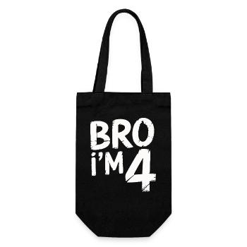 Frère, j’ai 4 ans – Design d’anniversaire cool - Sac à bouteille - noir - Devant