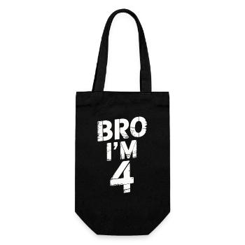 Bro, ich bin 4 – Coole Geburtstags-Design - Geschenkbeutel für Flaschen - Schwarz - Vorne