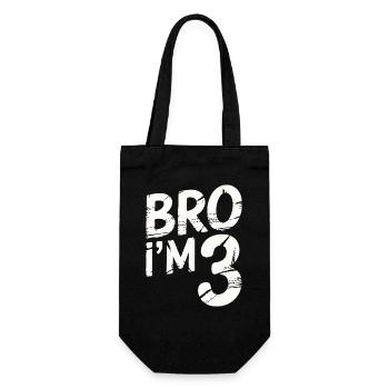 Bro, ich bin 3 – Coole Geburtstags-Design - Geschenkbeutel für Flaschen - Schwarz - Vorne