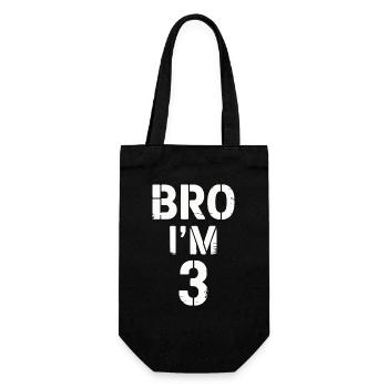 Bro, ich bin 3 – Coole Geburtstags-Design - Geschenkbeutel für Flaschen - Schwarz - Vorne