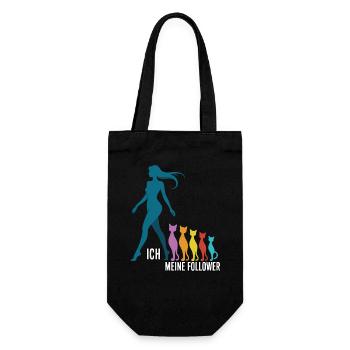 Ich & meine Follower – Katzenhumor Design - Geschenkbeutel für Flaschen - Schwarz - Vorne