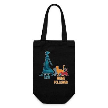Ich & meine Follower – Katzenhumor Design - Geschenkbeutel für Flaschen - Schwarz - Vorne