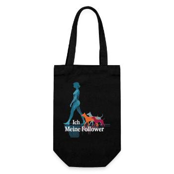 Ich & meine Follower – Hundehumor Design - Geschenkbeutel für Flaschen - Schwarz - Vorne